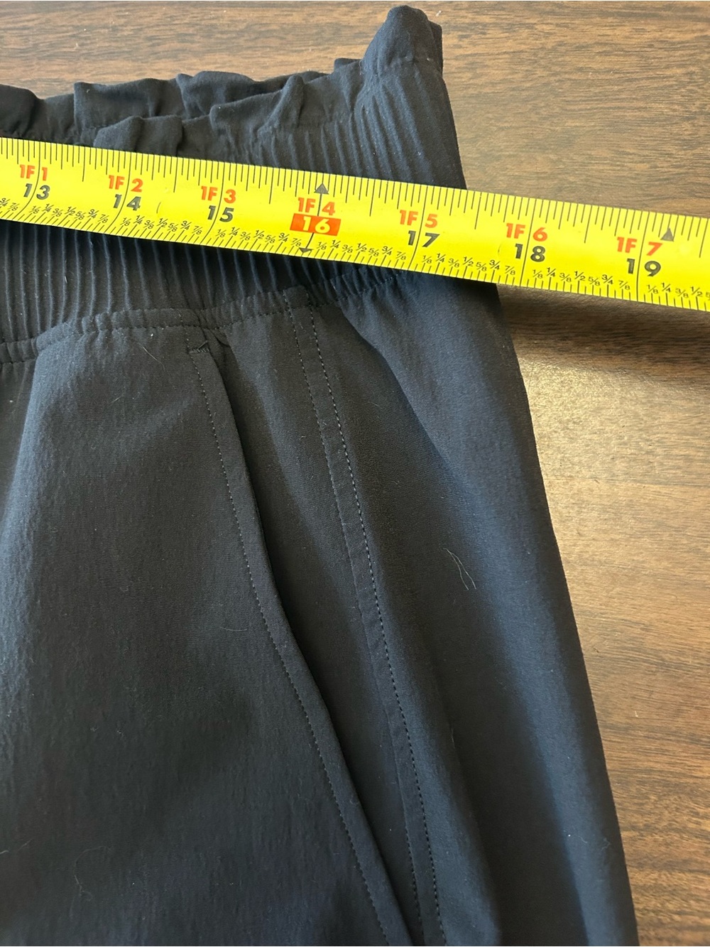 LULULEMON Stretch Woven Ruffle-Waist Wide-Leg Cropped Pant In Black - Picture 14 of 15